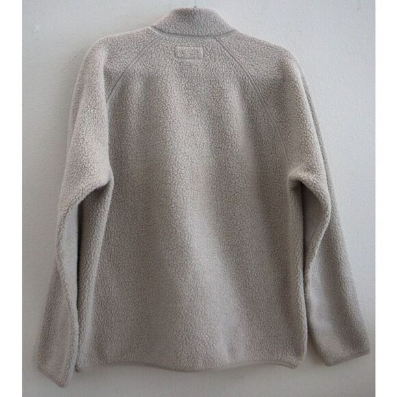 Everlane Women's Sz L Beige ReNew Faux Sherpa Teddy Fleece Full Zip Jacket - Picture 2 of 9